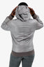 D & G Dolce & Gabbana Grey Leather Zip Up Hooded Jacket Size 50