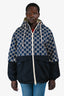 Gucci Navy GG Supreme Hooded Zip Up Wind Breaker Size 46