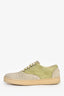 Bottega Veneta Green Suede Leather Intrecciato Sneakers Size 40