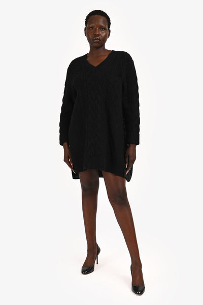 Sacai Black Wool Knit Dress Size 4  Mine & Yours