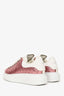 Alexander McQueen Pink Glittered Leather Oversized Sneakers Size 36