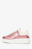 Alexander McQueen Pink Glittered Leather Oversized Sneakers Size 36