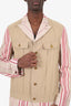 Junya Watanabe Comme des Garçons Khaki Linen Striped Jacket Size M Mens