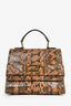 Alberta Ferretti Orange/Brown Snakeskin Top Handle Bag