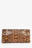 Alberta Ferretti Orange/Brown Snakeskin Top Handle Bag