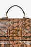 Alberta Ferretti Orange/Brown Snakeskin Top Handle Bag