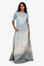 Alberta Ferretti Silver Tinsel Maxi Skirt Size 4