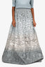 Alberta Ferretti Silver Tinsel Maxi Skirt Size 4