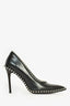 Alexander Wang Black Leather Silver Studded Pumps Size 39