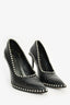 Alexander Wang Black Leather Silver Studded Pumps Size 39