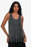 Alberta Ferretti Black Sequin Embellished Tank Top Size 4