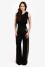 Alberta Ferretti Black Satin Embellished Tuxedo Pants Size 4