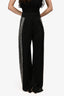Alberta Ferretti Black Satin Embellished Tuxedo Pants Size 4