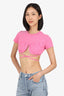 Jacquemus Pink Cropped Tie-Up Detail T-Shirt Size XXS