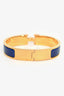 Hermès Gold Toned/Royal Blue Ceramic Clic H Bracelet PM