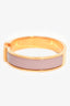 Hermès Gold Toned/Mauve Ceramic Clic H Bracelet PM