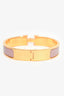Hermès Gold Toned/Mauve Ceramic Clic H Bracelet PM