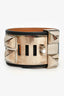 Hermès 2014 Black Leather Silver Collier de Chien Bracelet