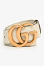 Gucci Cream Smooth Leather 1.5" GG Marmont Belt Size 85
