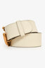 Gucci Cream Smooth Leather 1.5" GG Marmont Belt Size 85
