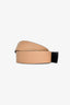 Salvatore Ferragamo Black/Tan Leather Gold Gancini Logo Reversible Waist Belt Size 85