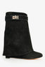 Givenchy Black Suede Shark Ankle Booties Size 38
