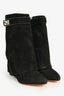 Givenchy Black Suede Shark Ankle Booties Size 38