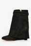 Givenchy Black Suede Shark Ankle Booties Size 38