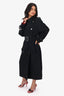 Yves Saint Laurent Rive Gauche Black Wool Double Breasted Trench Coat Estimated Size M