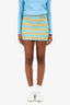 Paloma Wool Yellow/Blue Ribbed Knit Mini Skirt Size XS