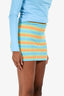 Paloma Wool Yellow/Blue Ribbed Knit Mini Skirt Size XS