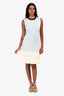 Christian Dior Blue/Cream Colour Block A-Line Dress Size 36