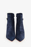 Christian Louboutin Navy Blue Suede 'Lock So Kate Booty 100' Heeled Booties Size 39