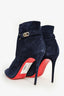 Christian Louboutin Navy Blue Suede 'Lock So Kate Booty 100' Heeled Booties Size 39