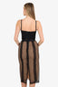 Gucci Beige/Black GG Net Lace Bustier Crop Top + Midi Skirt Set Size XS