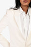Saint Laurent 2021 Cream Wool/Satin Tuxedo Blazer + Pant Suit Size 36