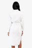 Louis Vuitton White Monogram Cotton 'Relief Shirt Dress' with Belt Size 34