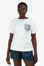 Louis Vuitton White Cotton Monogram Denim Pocket T-Shirt Size L