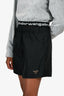 Prada Black Nylon Logo Embossed Re-Nylon Shorts Size 40