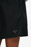 Prada Black Nylon Logo Embossed Re-Nylon Shorts Size 40