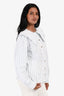 Ganni White/Blue Striped Collared Button-Up Shirt Size 40