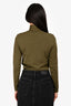 Wolford Olive 'Cotton Velvet' Green Turtleneck Top Size M