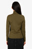 Wolford Olive 'Cotton Velvet' Green Turtleneck Top Size M