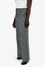 Oscar de la Renta Grey Plaid Wide Leg Trousers Size 12