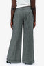 Oscar de la Renta Grey Plaid Wide Leg Trousers Size 12