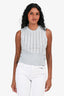 Thom Browne Grey Cotton Knit Sleeveless Crop Top Size 38