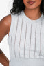 Thom Browne Grey Cotton Knit Sleeveless Crop Top Size 38
