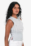Thom Browne Grey Cotton Knit Sleeveless Crop Top Size 38