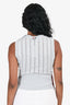 Thom Browne Grey Cotton Knit Sleeveless Crop Top Size 38