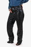 Agolde Black Leather Crossover Pants Size 27